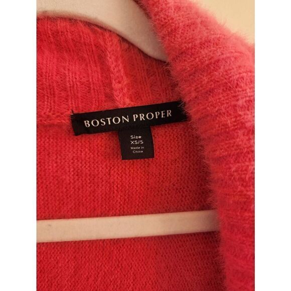 Boston Proper pink plush open front cardigan size xsmall - Picture 5 of 11